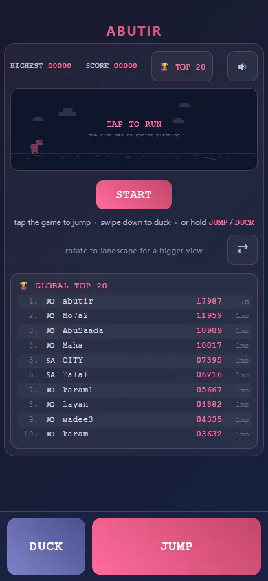 The game on a phone, with abutir at number one on the global top 20