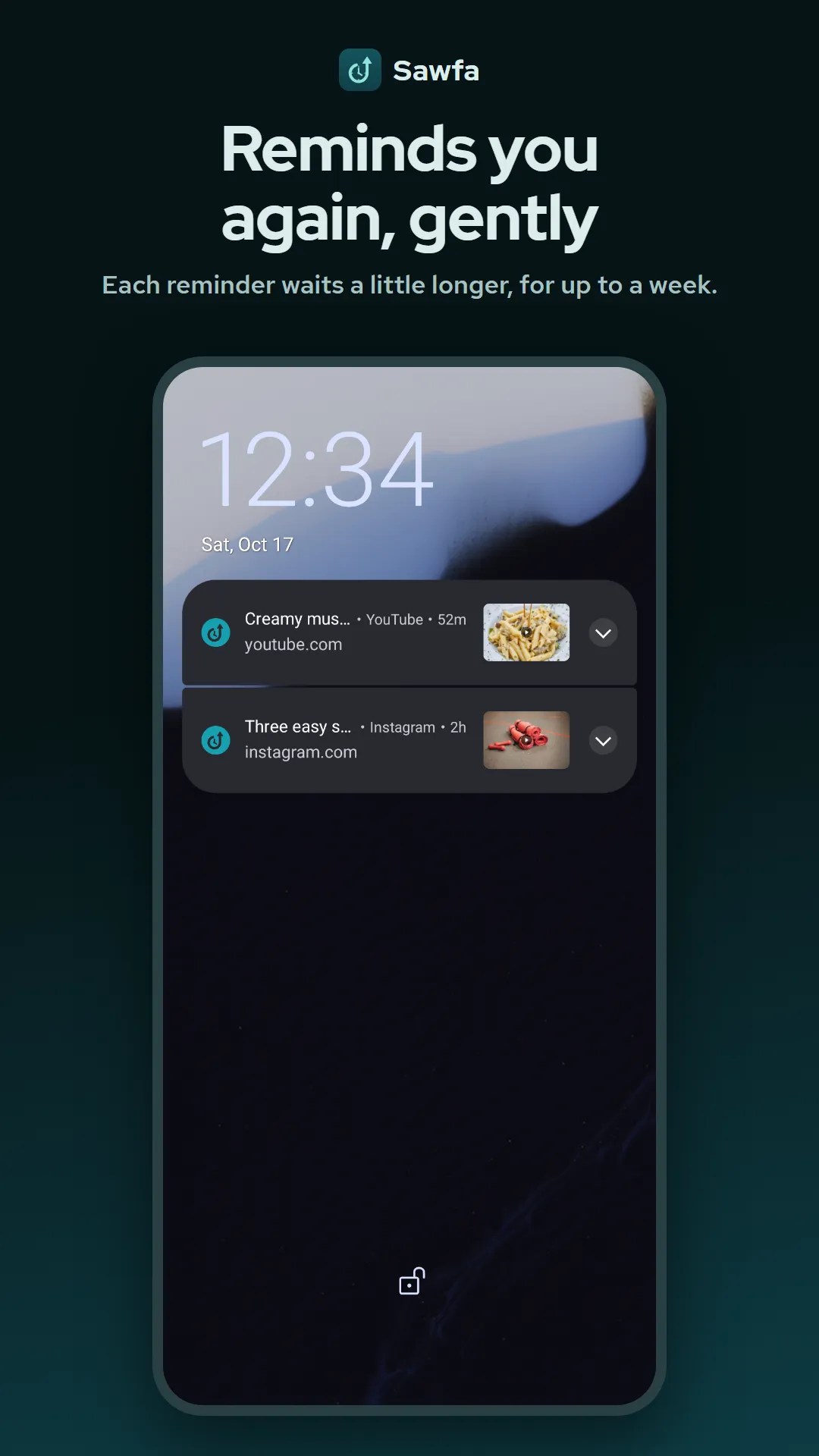 Sawfa nudge on the lock screen